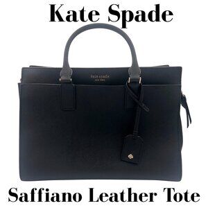 Kate Spade Black Saffiano Leather Structured Satchel Bag